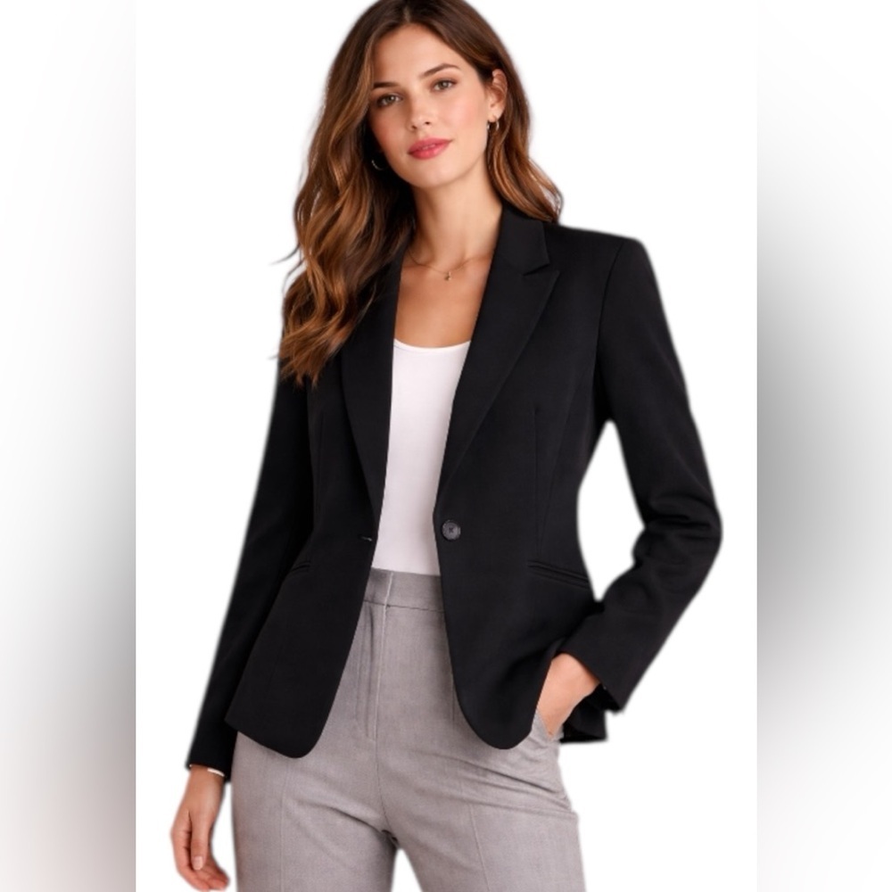 Jones Wear Black Blazer Size 12 Classic Career Office Jacket